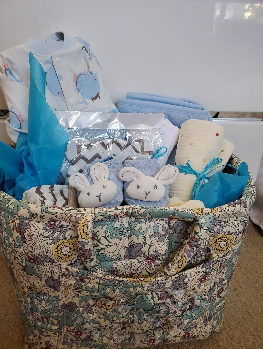 Luxury Baby Boy Gift Basket Thoughtfully Curated Blue Newborn Essentials - Picture 3 of 11